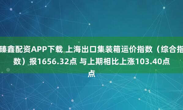 臻鑫配资APP下载 上海出口集装箱运价指数（综合指数）报1656.32点 与上期相比上涨103.40点